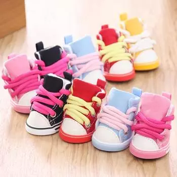 4 шт. противоскользящая дышащая обувь для домашних животных на шнуровке, ботинки, кроссовки, товары для щенков собак 5 розовый