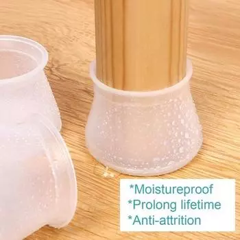 4 шт. противоскользящая силиконовая накладка на ножку стола, стула, накладка на ножки стола, защита для пола белый