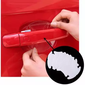 4 шт., прозрачная дверная ручка, авто невидимая прочная дверная ручка, защитная пленка, клей, наклейка 4PCS