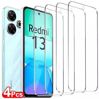 4 шт., прозрачная HD-защитная пленка для экрана, закаленное стекло для Redmi 13 13C Redmi Note 13/13 5G/13 Pro 4G 5G A3 A3X RedMi Note 13 Pro 5G чистый