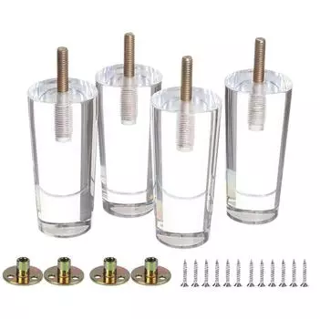 4 шт., прозрачные акриловые ножки для дивана, круглые сменные ножки для мебели «сделай сам», для шкафа, комода, дивана, табурета для ног, подставка для ТВ 40x120mm