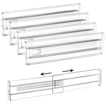 4 шт. прозрачные перегородки для ящиков, расширяемые, простые в использовании с пенопластовым концом, универсальный органайзер-разделитель для ящиков 4pcs
