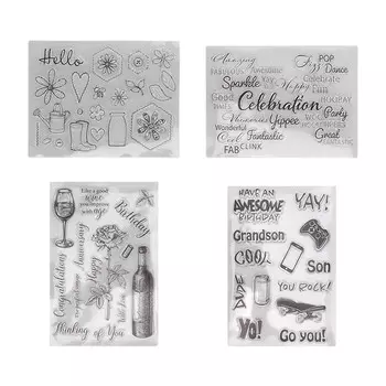 4 шт. прозрачные штампы прозрачные безопасные принадлежности для изготовления карточек для фотоальбомов