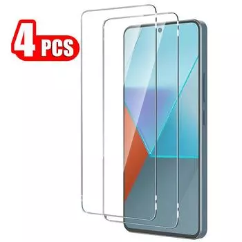 4 шт., прозрачные суперпрочные защитные пленки из закаленного стекла HD для Redmi Note 13/Note 13 5G/Note 13 Pro 4G 5G POCO X6 M6 Pro C65 13C Xiaomi POCO M6 чистый