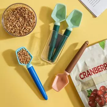 4 шт., прозрачные уплотнительные зажимы для пакетов 2 в 1, полезные мерные кофейные ложки с коробкой для хранения