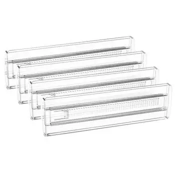 4 шт. прозрачных разделителей для ящиков, расширяемых, простых в использовании, с пенопластовым концом, универсальный органайзер для ящиков, разделитель 4pcs