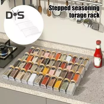 4 шт. прозрачный акриловый ящик для специй органайзер расширяемый дизайн банки для приправ ящики вставка кухонная столешница подставка для специй лоток 4pcs прозрачный