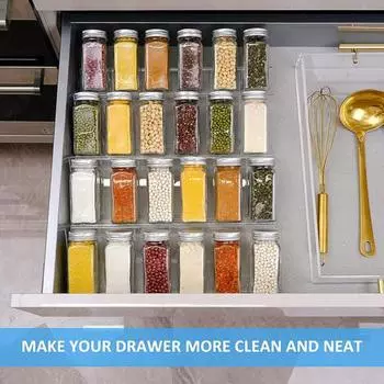 4 шт. прозрачный акриловый ящик для специй органайзер расширяемый дизайн банки для приправ ящики вставка кухонная столешница подставка для специй лоток 4pcs