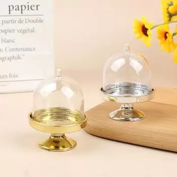 4 шт. прозрачный держатель для конфет, десертов, подставка для кексов, поднос для свадебных подарочных коробок золотой