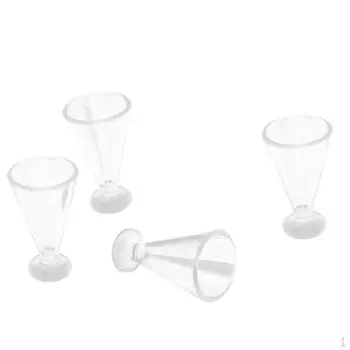 4 шт. прозрачный пластиковый стакан для питья сока :12 Столовая в кукольном домике