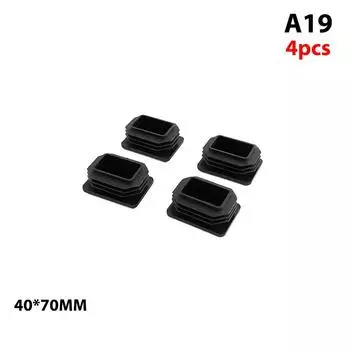 4 шт. прямоугольная пластиковая черная заглушка для торцевой заглушки для труб, вставки для труб, заглушка для стальной ножки