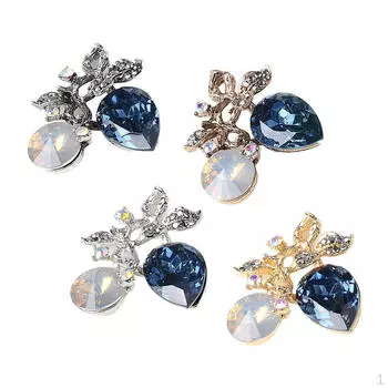 4 шт. пуговицы с хрустальными цветами, кабошоны, драгоценные камни с плоской поверхностью