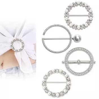 4 шт. пуговицы с завязками на углах для одежды, круглые, в форме круга, с искусственным жемчугом, стразами, зажимы для шарфов, зажимы для галстуков футболок, зажимы для затягивания рубашек золотистый