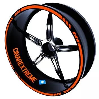 4 шт. пунктирный дизайн пламя оранжевый обод лента колеса полосы наклейки наклейки CinarExtreme