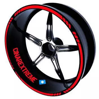 4 шт. пунктирный дизайн светоотражающий красный обод ленты колеса полосы наклейки наклейки CinarExtreme