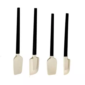 4 шт. японский скребок, многофункциональная лопаточка для варенья, крем для выпечки, силиконовый скребок, мягкий резиновый скребок, скребок для хлеба, черная деревянная ручка