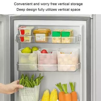 4 шт., ящик для хранения на двери холодильника, широкий рот, экономия пространства, мини-холодильник, боковая коробка для хранения приправ, контейнер для хранения, кухонный органайзер для приправ 4pcs