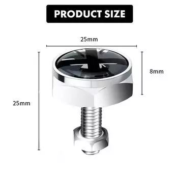 4 шт. Рамка номерного знака автомобиля, фиксированные болты, гайки, заглушки, британский флаг, эмблема, аксессуары серебряный