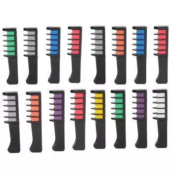 4 шт., расческа для мела для волос, профессиональная портативная временная краска для волос для барной вечеринки, семейного сбора Grey+Rose Red+Blue+Dark Fluore