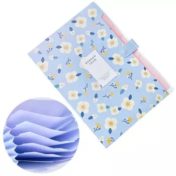 4 шт. Расширяющаяся папка с цветочным принтом и кнопкой-органайзером для документов для школы, офиса и домашнего использования 8