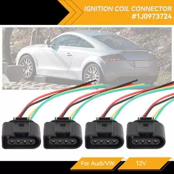 4 шт. разъем катушки зажигания для ремонта жгута проводов для VW Jetta Golf Passat Tiguan CC A3 A4 A5 A6 A8 TT Q5 1J0973724