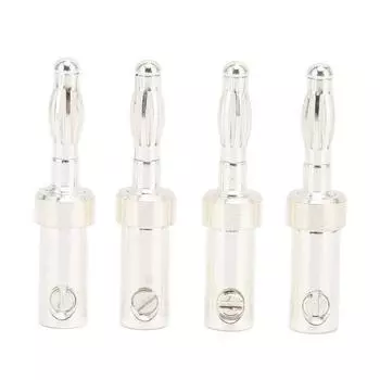 4 шт. разъем типа «банан» для динамика, устойчивый к коррозии, посеребренный разъем типа «банан» для динамика 4,5 мм / 0,18 дюйма