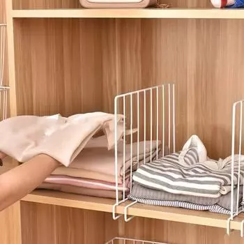 4 шт., разделитель для одежды, органайзер для полок, высокопрочный, нержавеющий, устойчивый к коррозии, простой в установке, разделитель для полок, разделители для шкафа белый