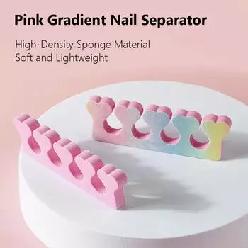 4 шт. разделителей для ногтей на руках и ногах, сердечки, блестящие градиентные розовые губки, мягкая пена EVA для маникюра
