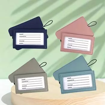 4 шт. разноцветных скрытых выдвижных кожаных багажных бирок, портативных багажных бирок с бумажными карточками и багажных идентификационных бирок с держателями для карточек 4pcs