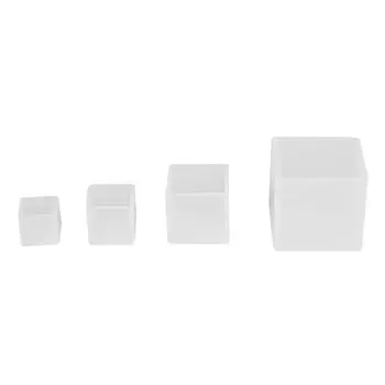 4 шт. разных размеров квадратные силиконовые формы из эпоксидной смолы для поделок и украшений белый