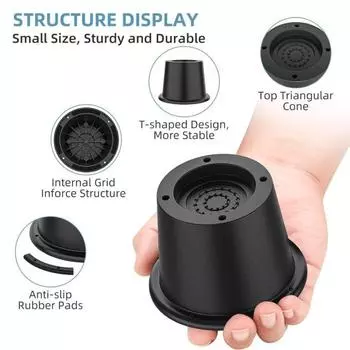 4 шт. регулируемые круглые подставки для кроватей, круглые подставки для мебели, грузоподъемность 3300 фунтов, нескользящие ножки для стульев, столов, подъемные подставки 4pcs