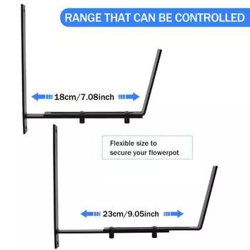 4 шт. регулируемый металлический кронштейн для цветочного горшка, прочный железный крючок, держатель для цветочного ящика, настенное крепление для перил, балкона, окна