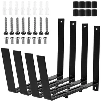 4 шт. регулируемый металлический кронштейн для цветочного горшка, прочный железный крючок, держатель для цветочного ящика, настенное крепление для перил, балкона, окна