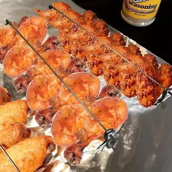 4 шт. Рельсы для крыльев Решетка для крылышек Куриные крылышки Куриные крылышки Шашлык для куриных крылышек Шашлык для барбекю Корзина для вертела Аксессуары