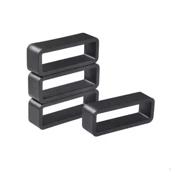 4 шт. ремешок для часов, петли, аксессуары, кожаная резина, черные, силиконовые ремешки 20mm