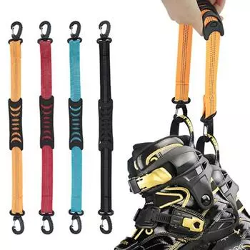 4 шт., ремни для переноски лыжных ботинок, плечевой ремень, поводок, износостойкие, прочные, несущие ремни для коньков, аксессуары для зимних видов спорта красный