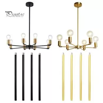 4 шт. резьбовых удлинительных стержня, устойчивых к коррозии, легко устанавливаемых удлинительных стержней, подвесных светильников, аксессуаров чёрный