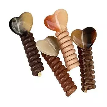 4 шт. Резинки для волос, не повреждающие волосы, эластичные резинки для волос, женские, для девочек, многоразовые, нескользящие, с пузырьками, плетеный ободок, аксессуары для волос Love Heart