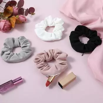 4 шт. резинки для волос со скрытым карманом, большая резинка для волос для женщин и девочек, ребристая текстура, эластичная повязка на голову 4pcs