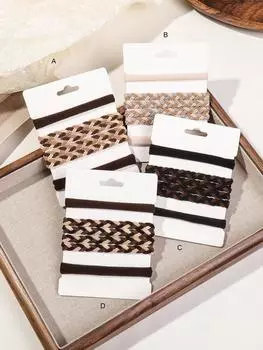 4 шт. резинки для волос в стиле бохо, резинки-браслеты для густых или тонких волос, 4 стиля резинок для волос в стиле бохо для держателей хвостиков, без повреждений, коричневые