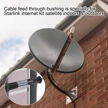 4 шт. резиновая защита кабеля для кабеля Starlink, 1-дюймовое уплотнение настенного отверстия, прокладка кабеля, сквозные втулки, защитная втулка для кабеля Ethernet серый