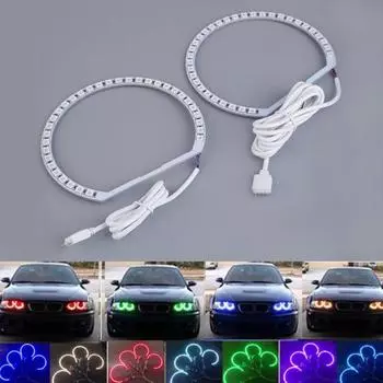 4 шт. RGB 5050 SMD 12 В светодиодные ангельские глазки Halo кольца для BMW E36 E38 E39 E46