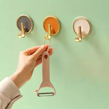 4 шт. роскошных стильных самоклеящихся настенных крючка, вешалка без проколов, органайзеры для аксессуаров для кухни и ванной комнаты, бесследное хранение ключей для одежды серый