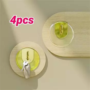 4 шт. роскошных стильных самоклеящихся настенных крючка, вешалка без проколов, органайзеры для аксессуаров для кухни и ванной комнаты, бесследное хранение ключей для одежды