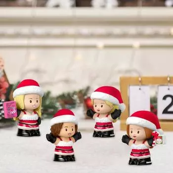 4 шт. Рождественская фигурка для девочек, смоляная шапка Санты, минифигурки, настольное украшение по мотивам фильмов, подарок для фанатов и взрослых Sets