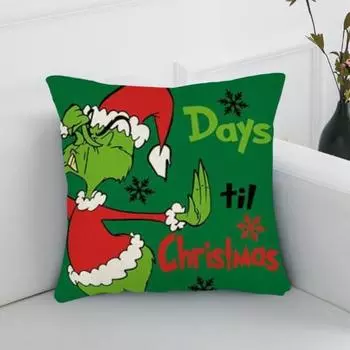 4 шт. Рождественская наволочка с красочным принтом в стиле мультфильма Гринчи для спальни в квадратной форме C