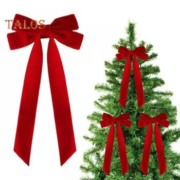 4 шт. рождественские бархатные банты из лент, подарки, гирлянды, украшения для окон, дверей, стен, лестниц, банты, украшения ручной работы розовый
