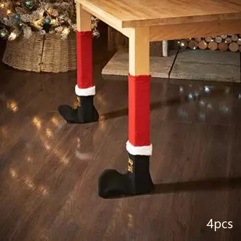 4 шт. рождественские чехлы на ножки стульев, рождественские чехлы на столы, креативные рождественские накладки на ножки