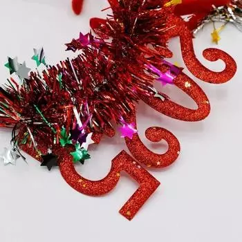 4 шт. рождественские и новогодние повязки 2025 праздничные аксессуары для волос, сверкающие украшения из металлической проволоки