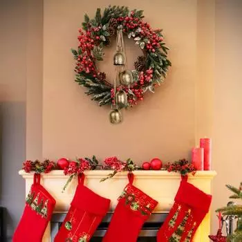 4 шт., рождественские колокольчики, подвесной домашний декор с веревкой, винтажные деревенские железные колокольчики для внутреннего/наружного использования